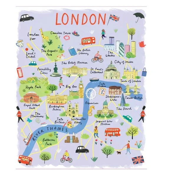 London Map 250 Piece Jigsaw Puzzle England City Talking Tables